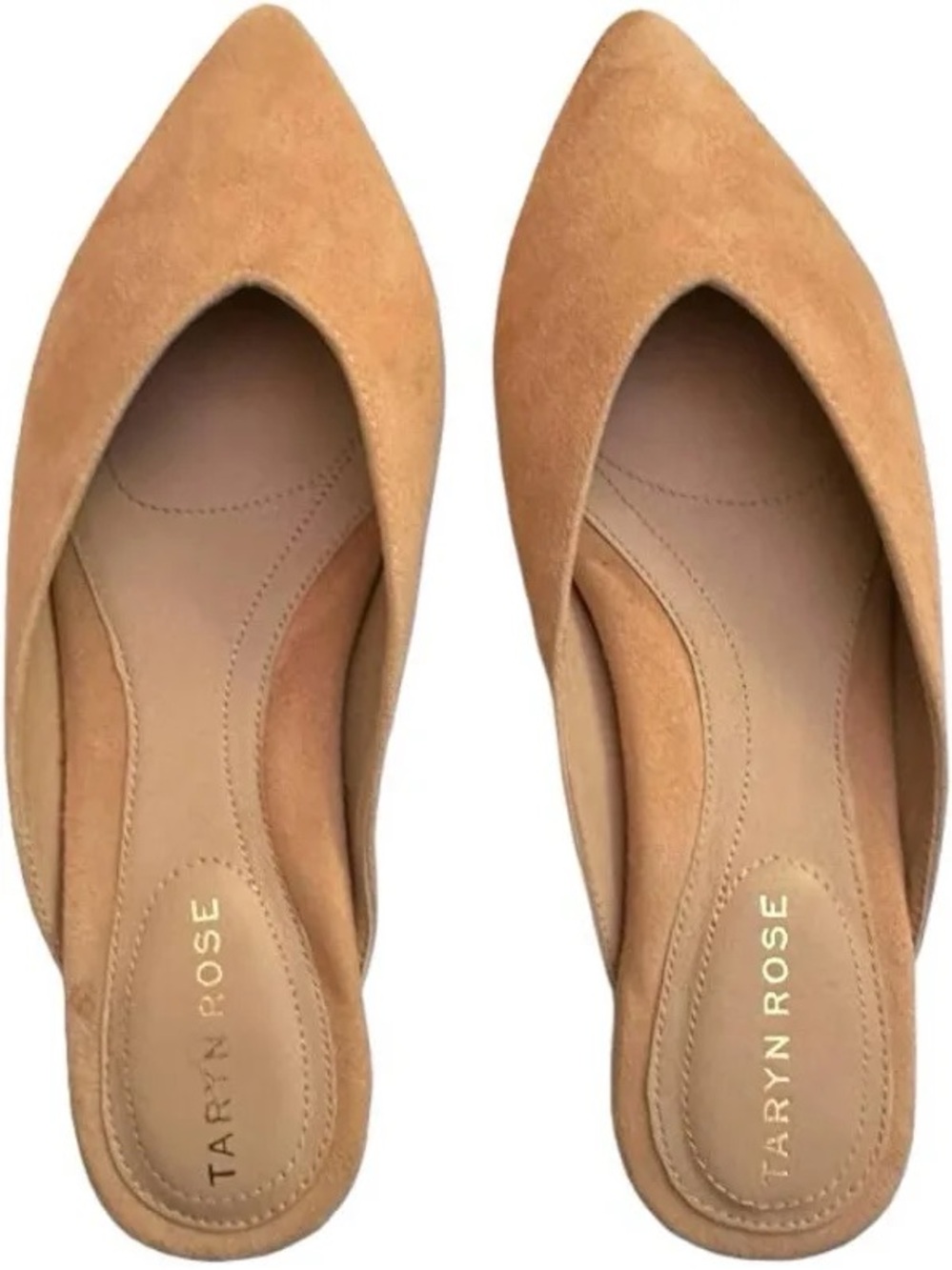 Taryn Rose Fayth Dusty Rose Suede Pointed-Toe Slip-On Flats 9b